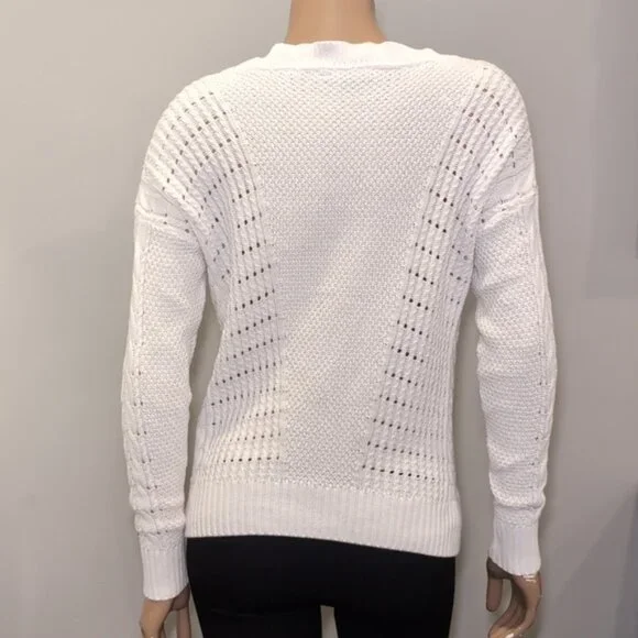 Tommy Hilfiger Cable Knit Sweater Cotton Slouchy Relaxed Fit Open Knit - Picture 8 of 11